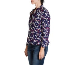 1960S Red White & Blue Cotton Nautical Anchor Blazer