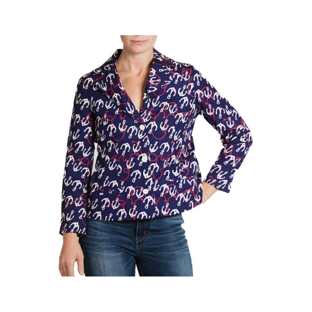 Roter, weißer, blauer, nautischer Anker-Blazer aus Baumwolle, 1960er Jahre