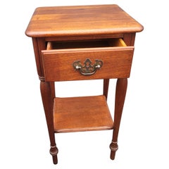 1960s Refinished Kling Factories Two Tier Solid Mahogany Side Table