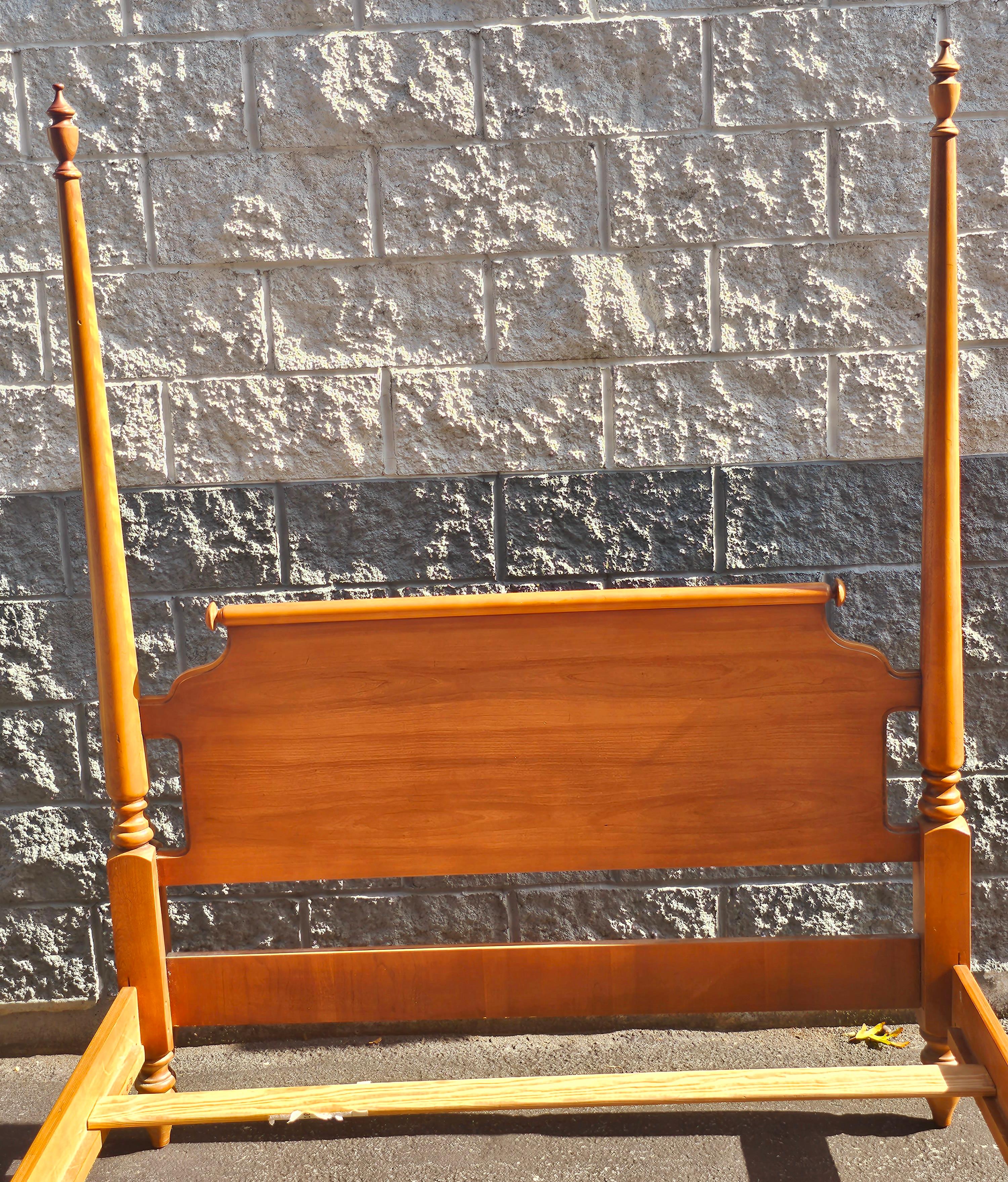 Mid-Century Modern 1960s Refinished Solid Maple Full Size Poster Bedstead 