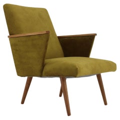 Retro 1960s Refurbished Beech Armchair, Czechoslovakia