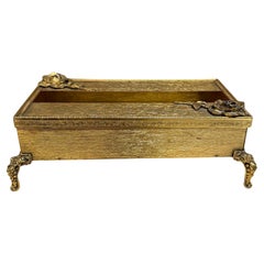 1960s Regency Gold Vanity Brass Tissue Box Holder