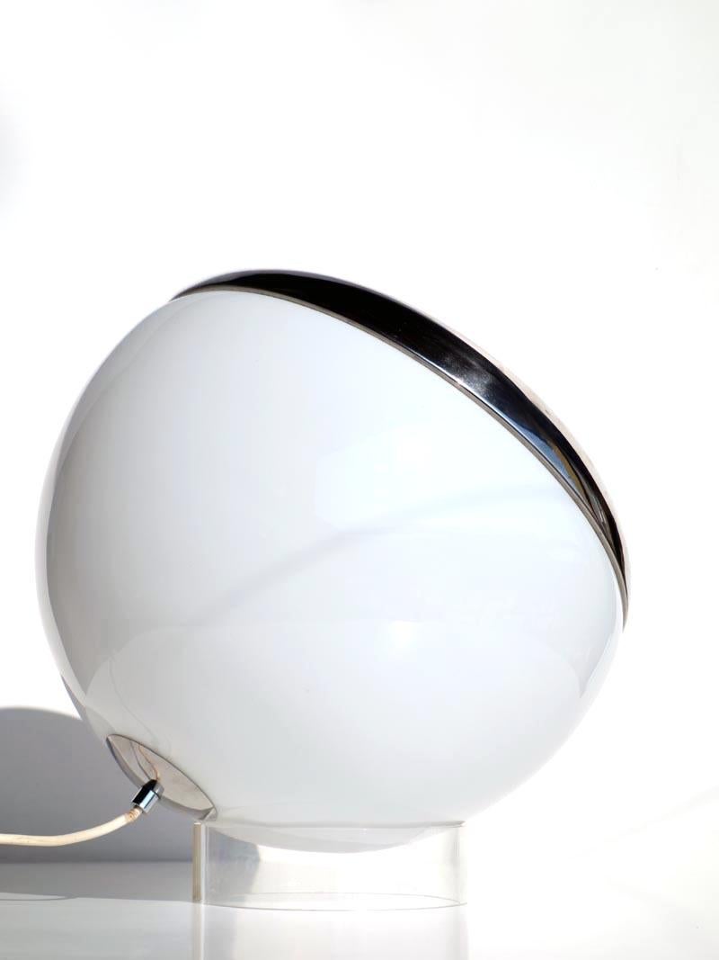 Verre Lampe de bureau italienne Reggiani De Martini Falcon Fois de l'ère spatiale des années 1960 en vente