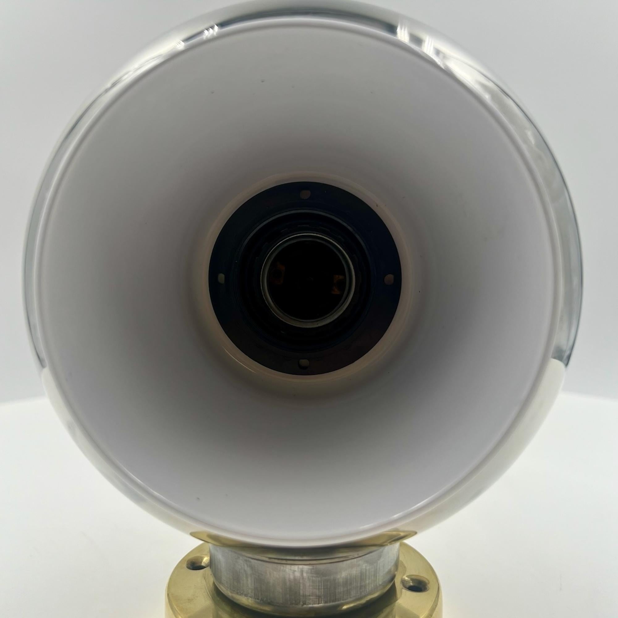 1960s Reggiani Eyeball Lamp Brass Base Chrome Finish, Mid Century Modern Light In Good Condition In San Benedetto Del Tronto, IT