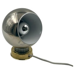 1960s Reggiani Eyeball Lamp Brass Base Chrome Finish, Mid Century Modern Light