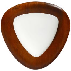 1960s Reggiani Goffredo Wall Lamp for Studio Reggiani in Teak and Opaline Glass