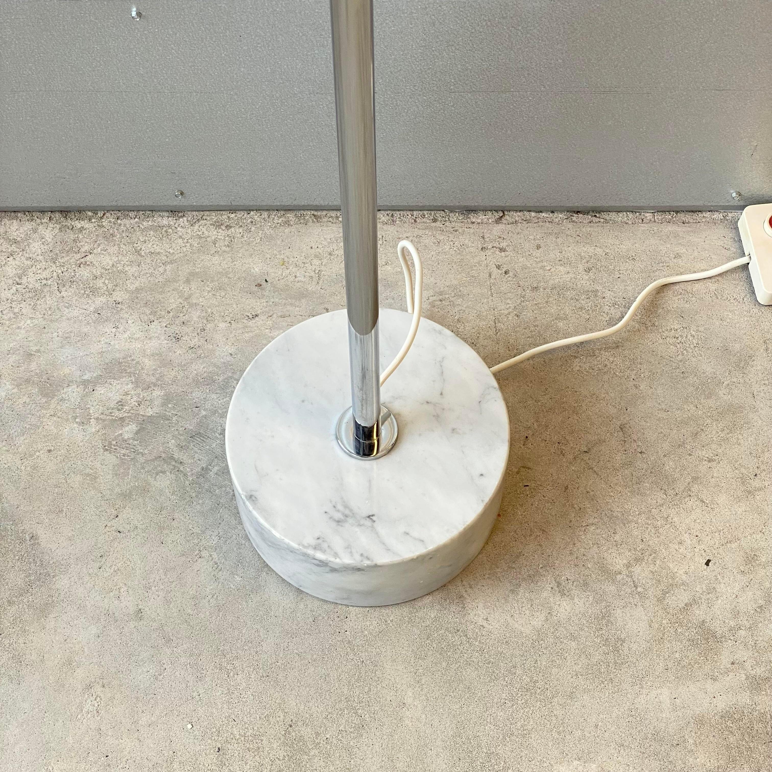 Mid-Century Modern 1960s, Reggiani Three Orb Chrome and Marble Floor Lamp For Sale