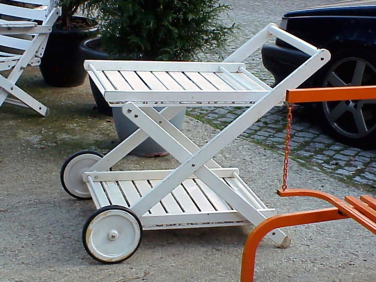 1960s Reguitti Brescia Italy Production Bar Cart in Wood In Good Condition For Sale In Biella, IT