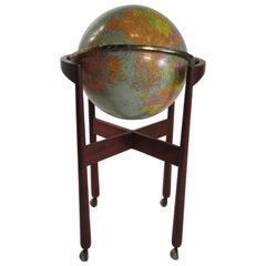 1960s Replogle Globe on Rosewood Stand