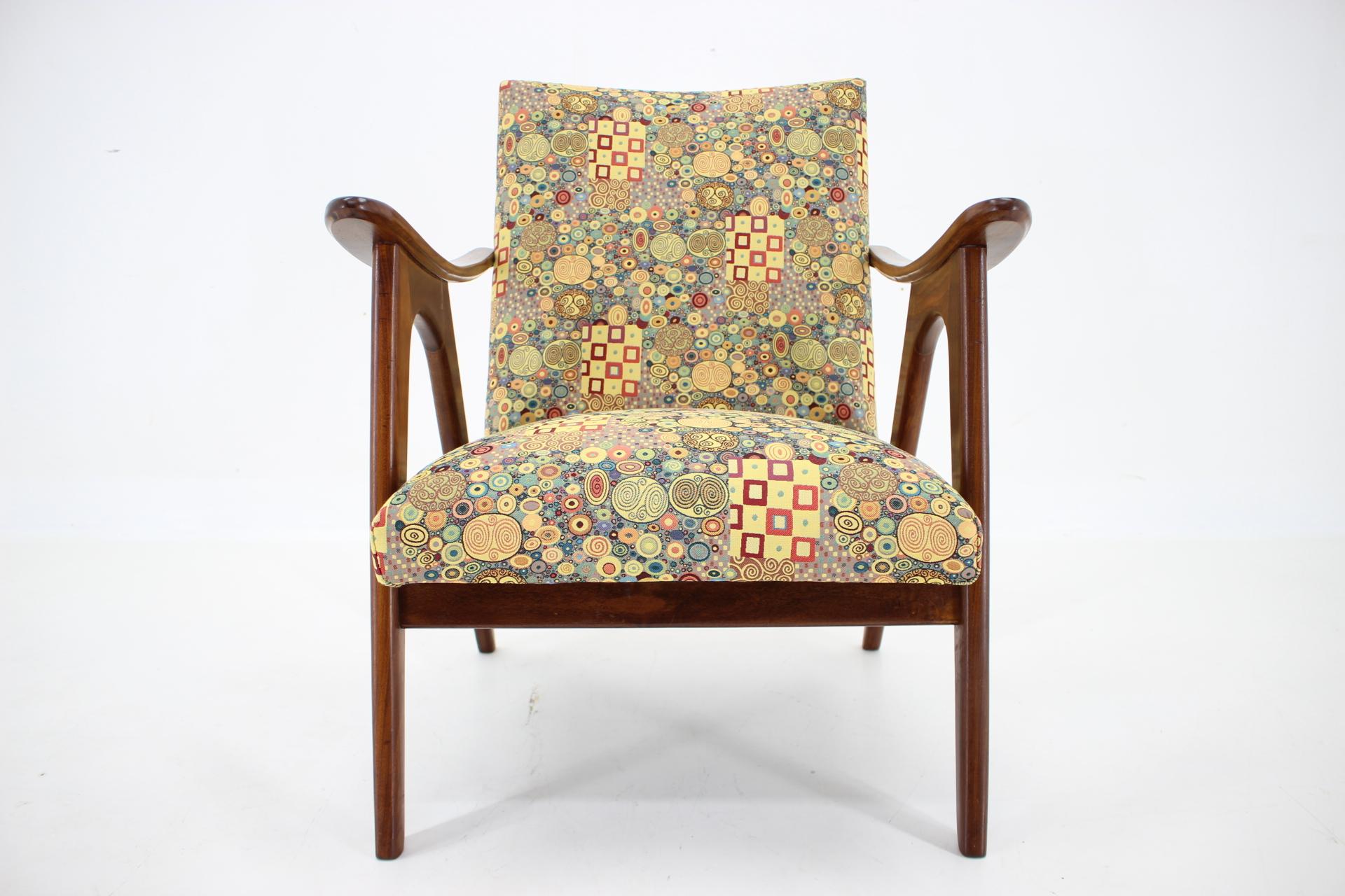 Mid-20th Century 1960s Restored Danish Teak Armchair For Sale