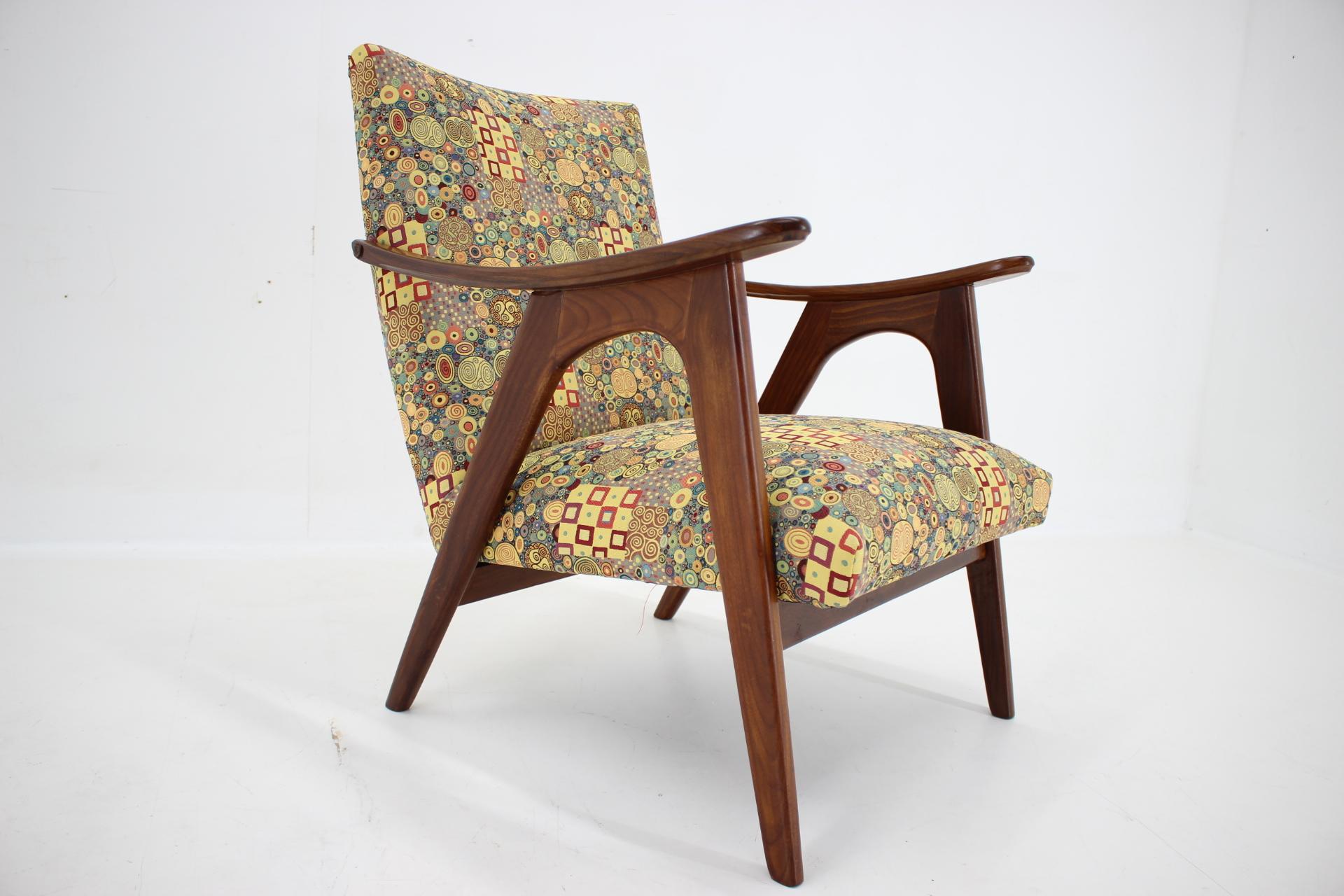 1960s Restored Danish Teak Armchair For Sale 1