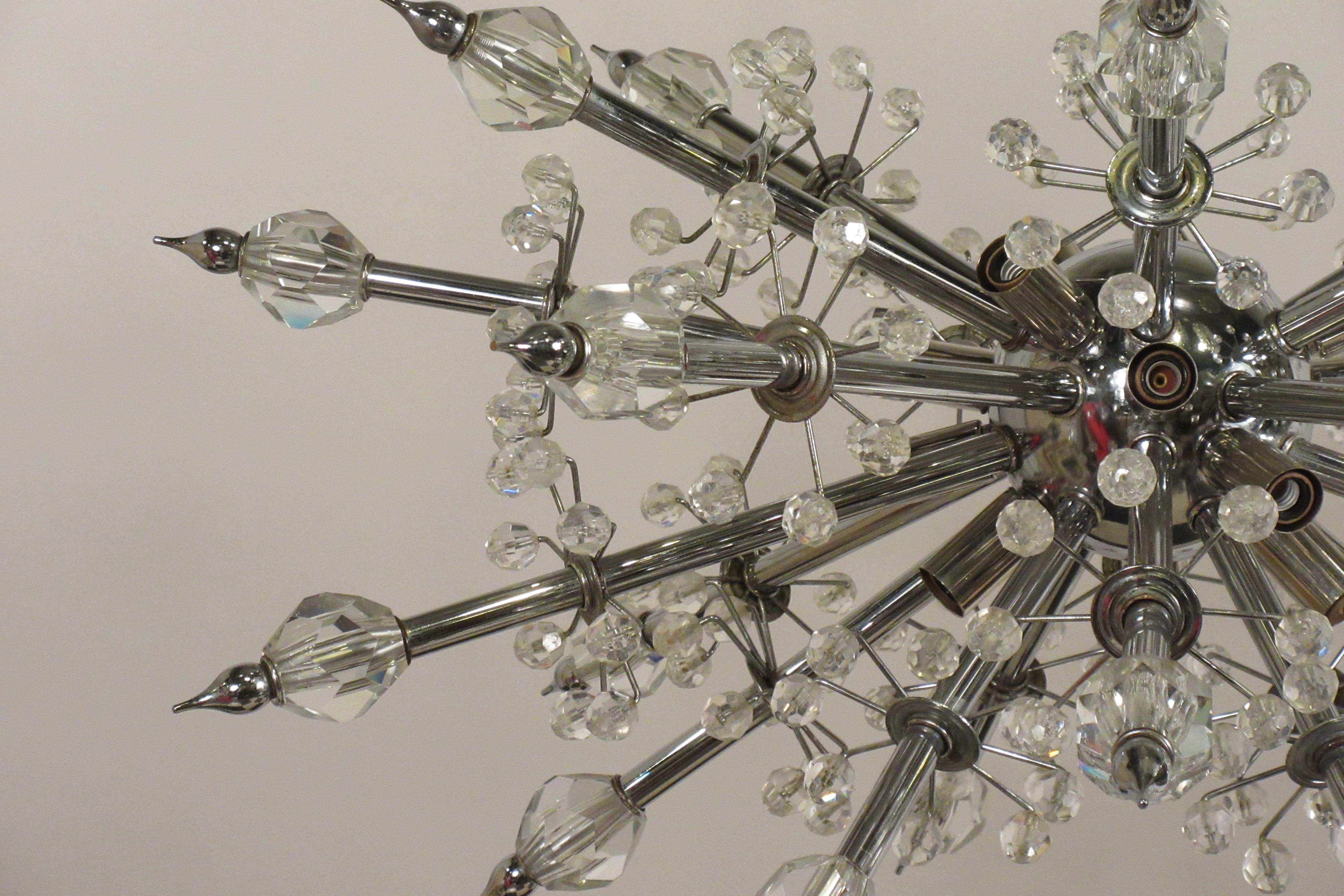 1960s Restored Lobmeyr Sputnik Chandelier by Hans Harald Rath In Good Condition For Sale In Tarrytown, NY