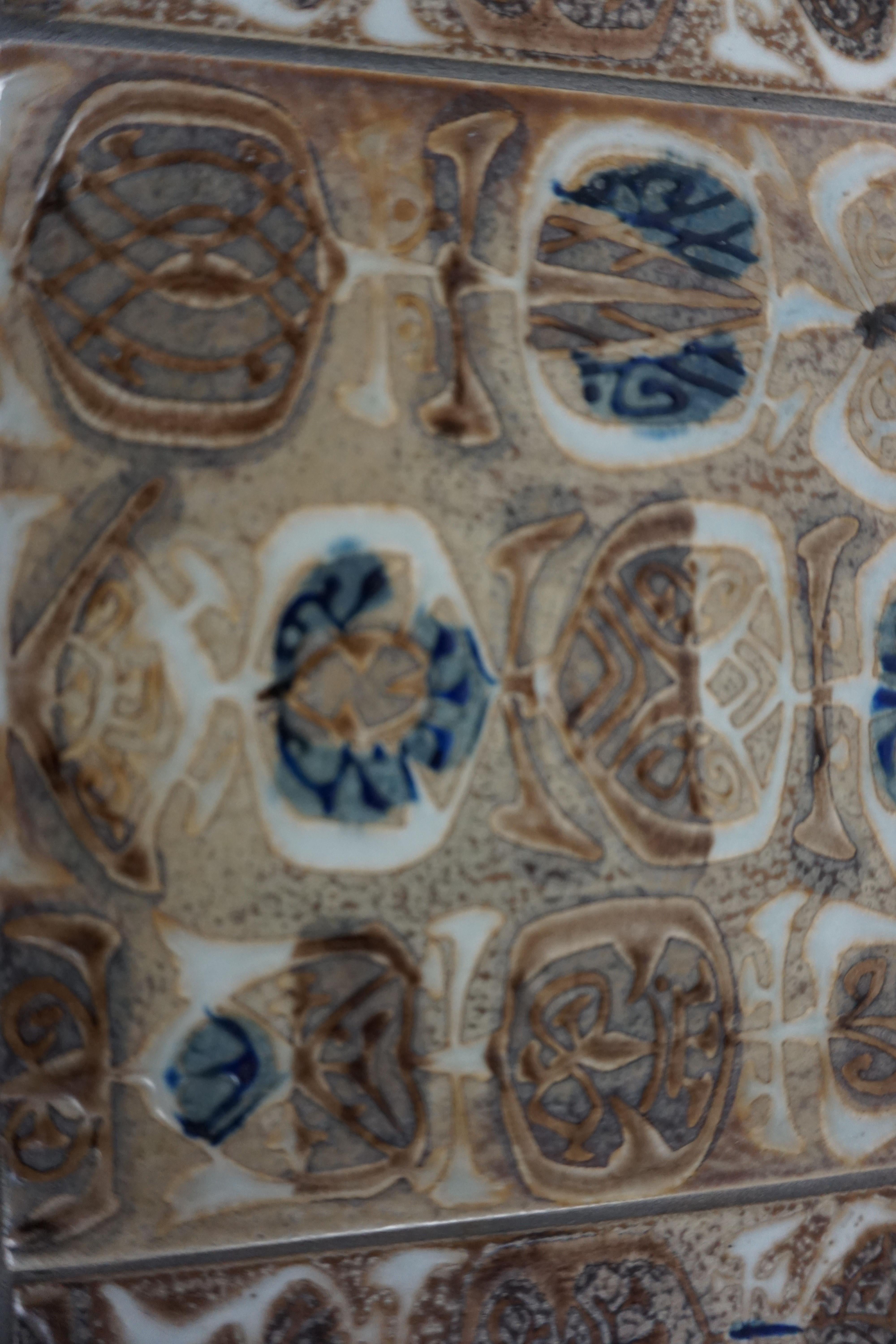 Mid-20th Century 1960s Restored Severin Hansen Mahogny Side Table with Royal Copenhagen Tiles For Sale