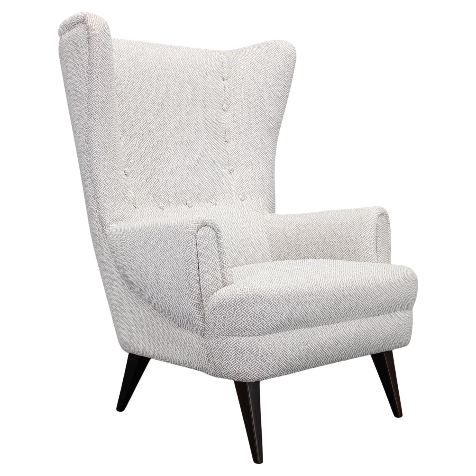 1960s Restored Wingback Chair, Czechoslovakia