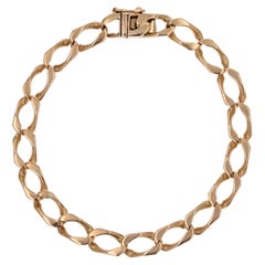 1960s Retro 18 Karat Rose Gold Curb Bracelet