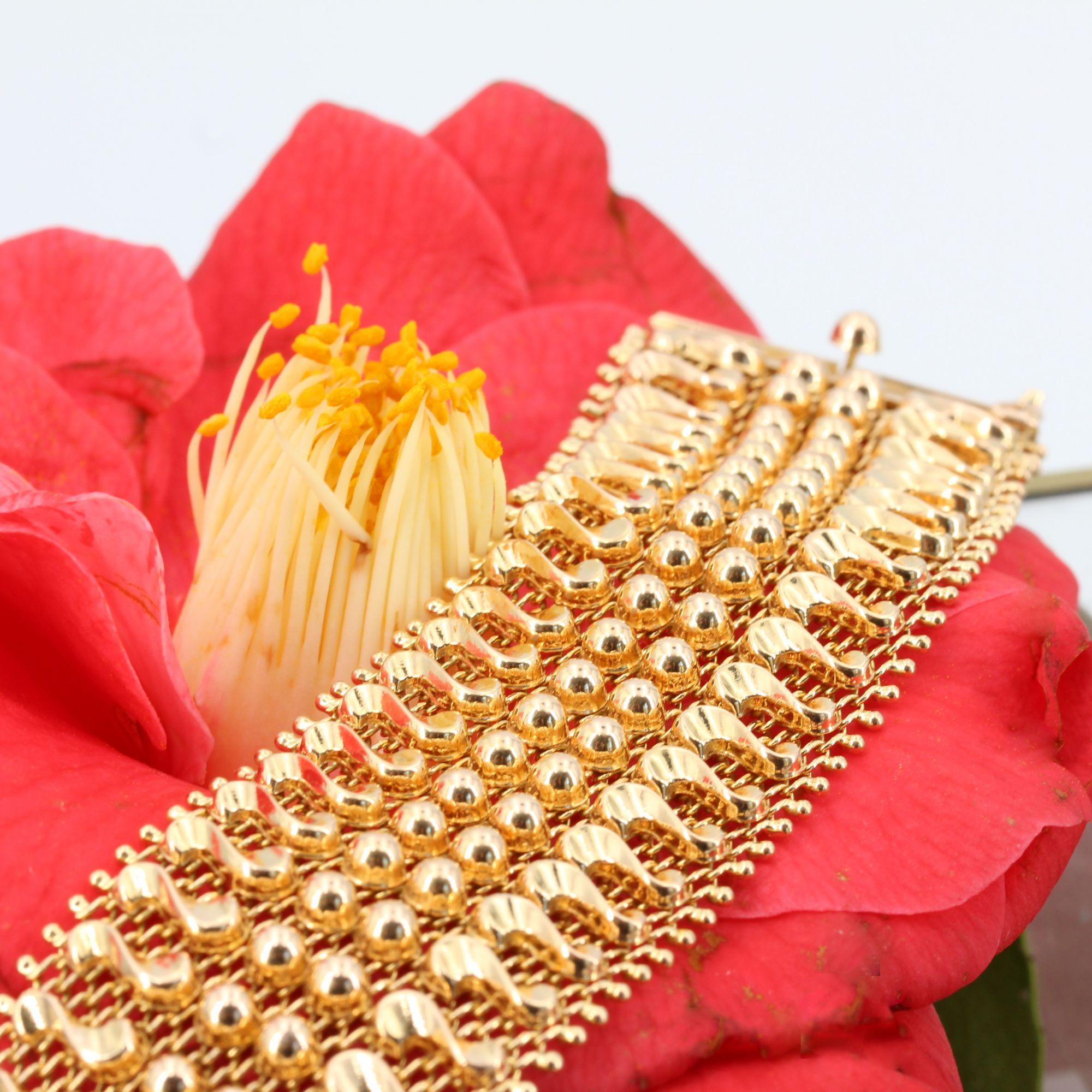 Gewebtes Retro-Armband aus 18 Karat Roségold aus den 1960er Jahren Damen