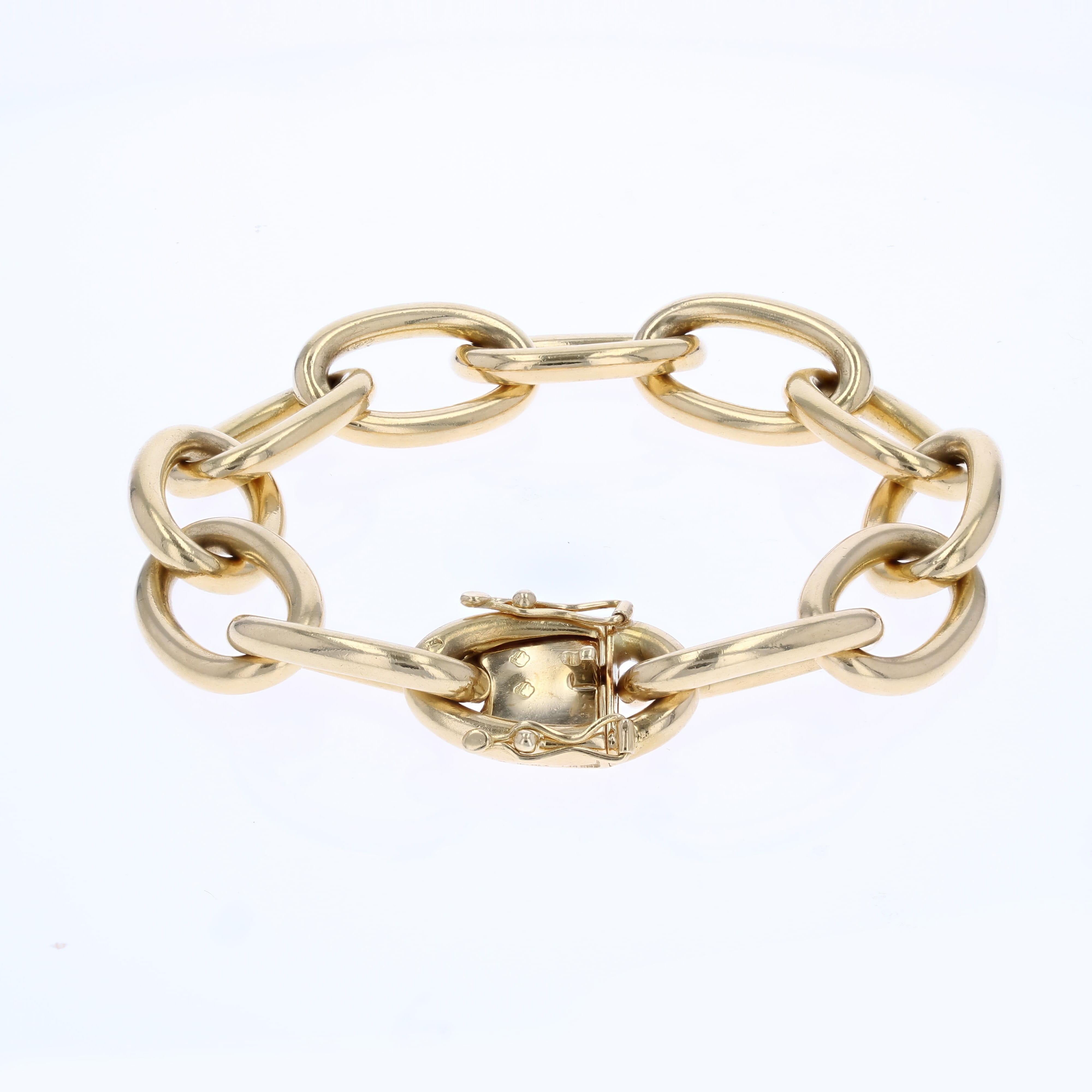 1960s Retro 18 Karat Yellow Gold Convict Mesh Bracelet For Sale 5