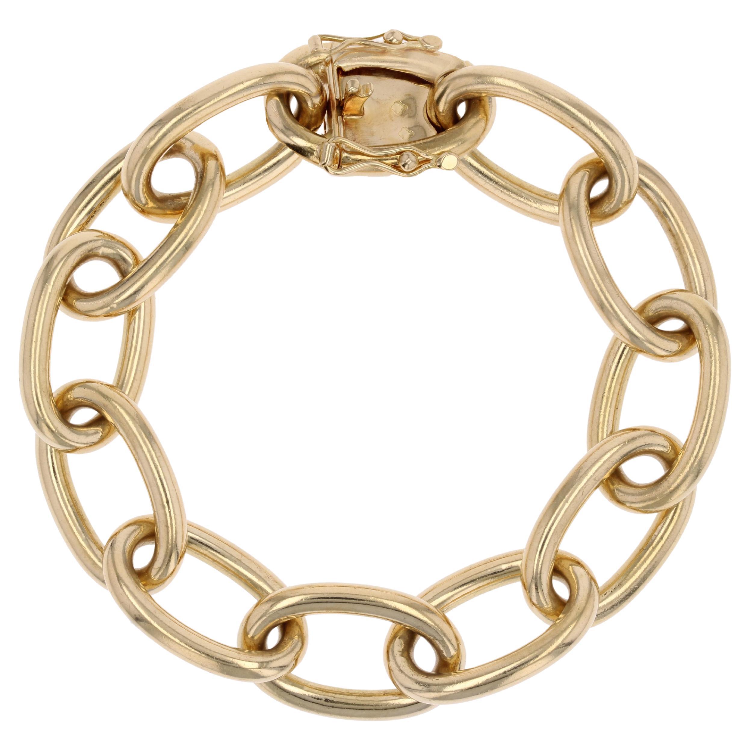 1960s Retro 18 Karat Yellow Gold Convict Mesh Bracelet