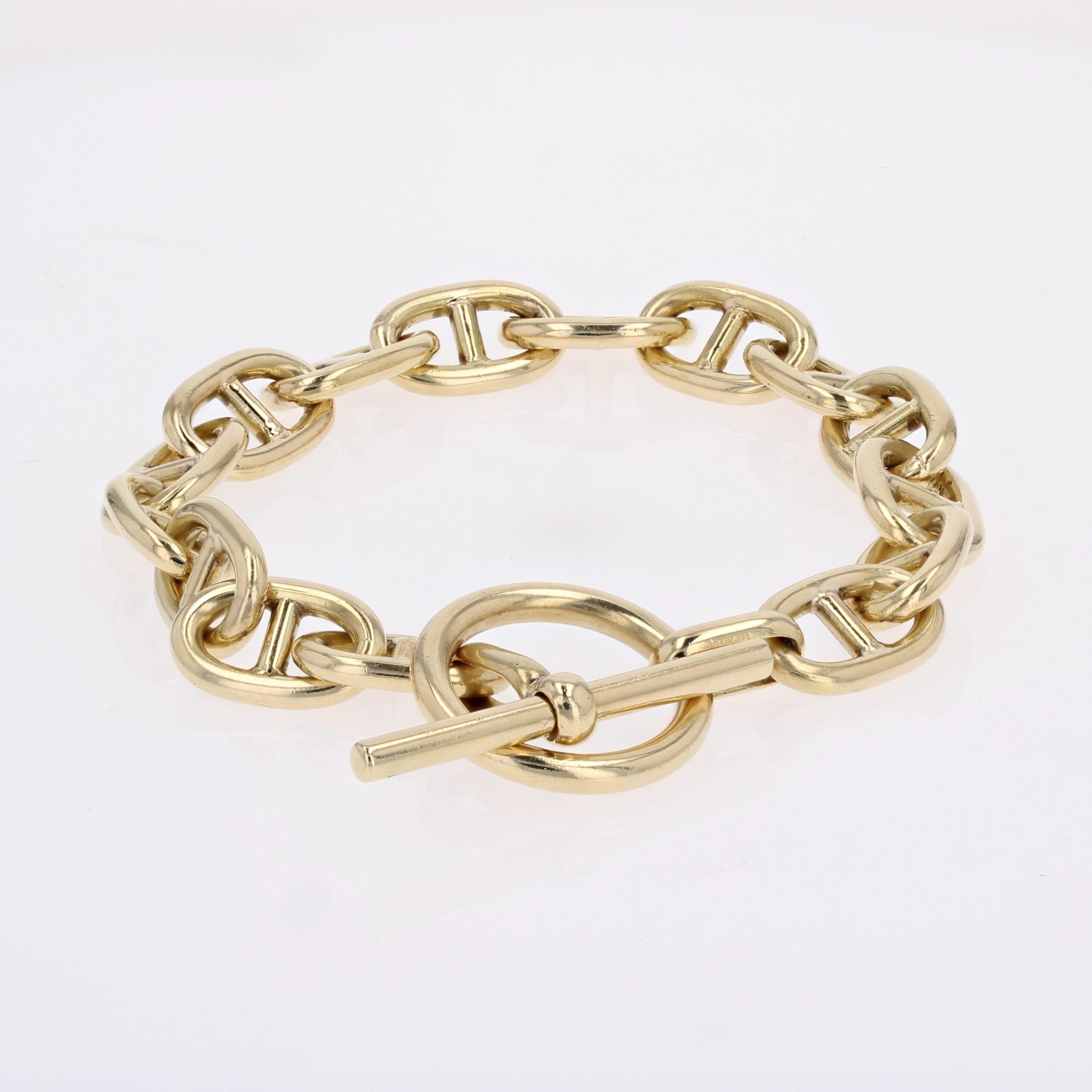 Women's 1960s Retro 18 Karat Yellow Gold Navy Mesh Bracelet For Sale