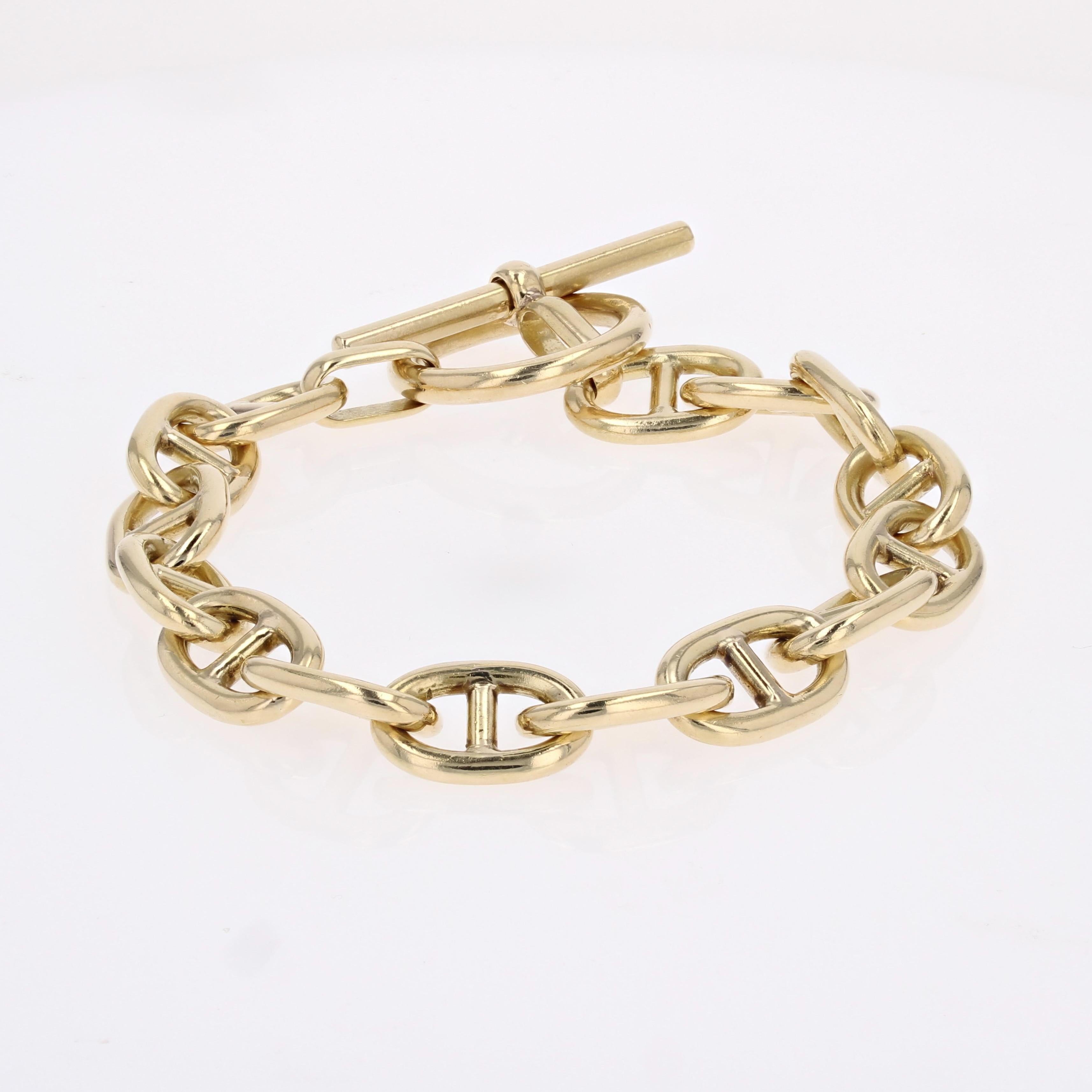 1960s Retro 18 Karat Yellow Gold Navy Mesh Bracelet For Sale 5