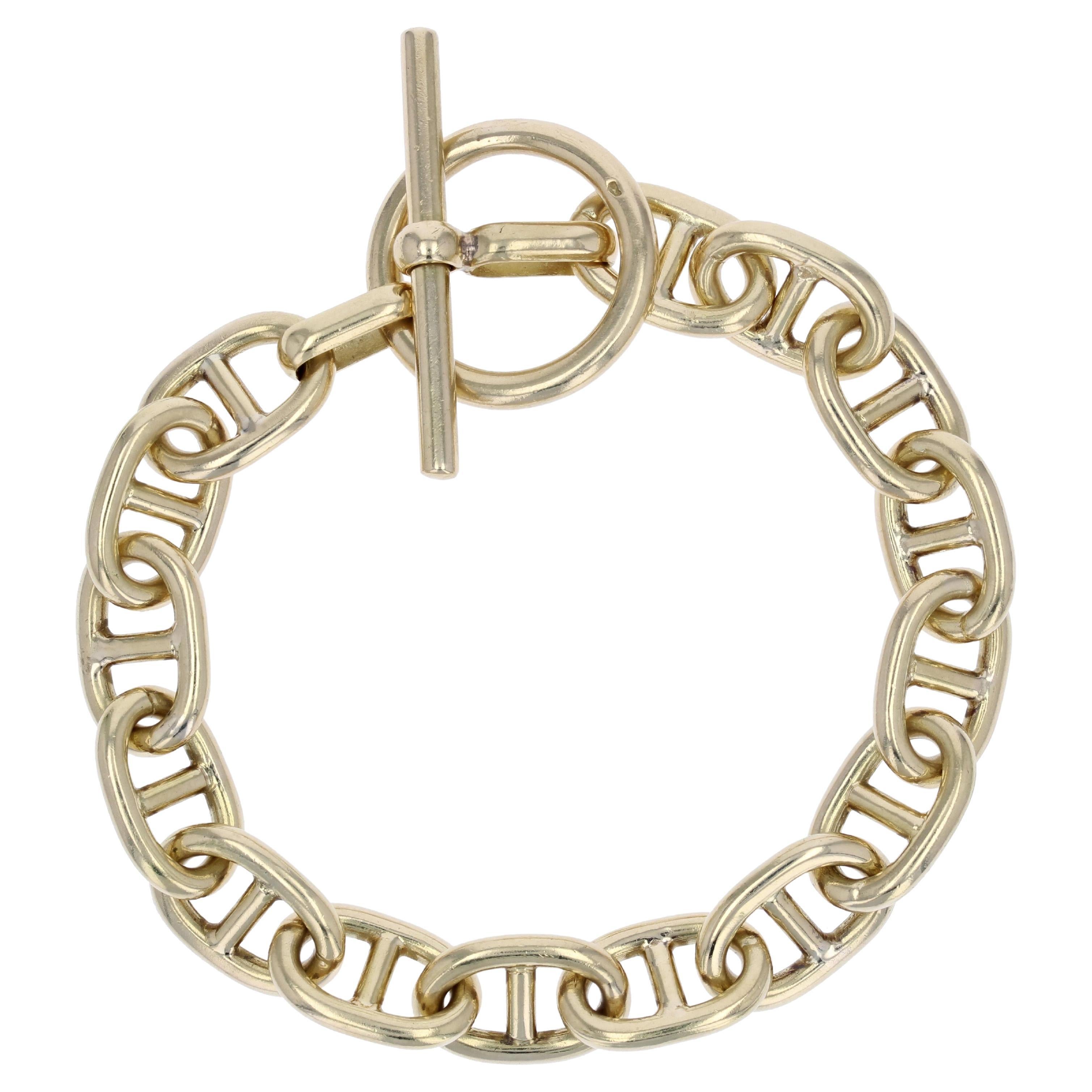 1960s Retro 18 Karat Yellow Gold Navy Mesh Bracelet