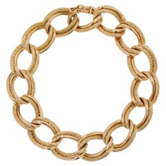 1960s Retro 18 Karat Yellow Gold Twisted Curb Chain Bracelet