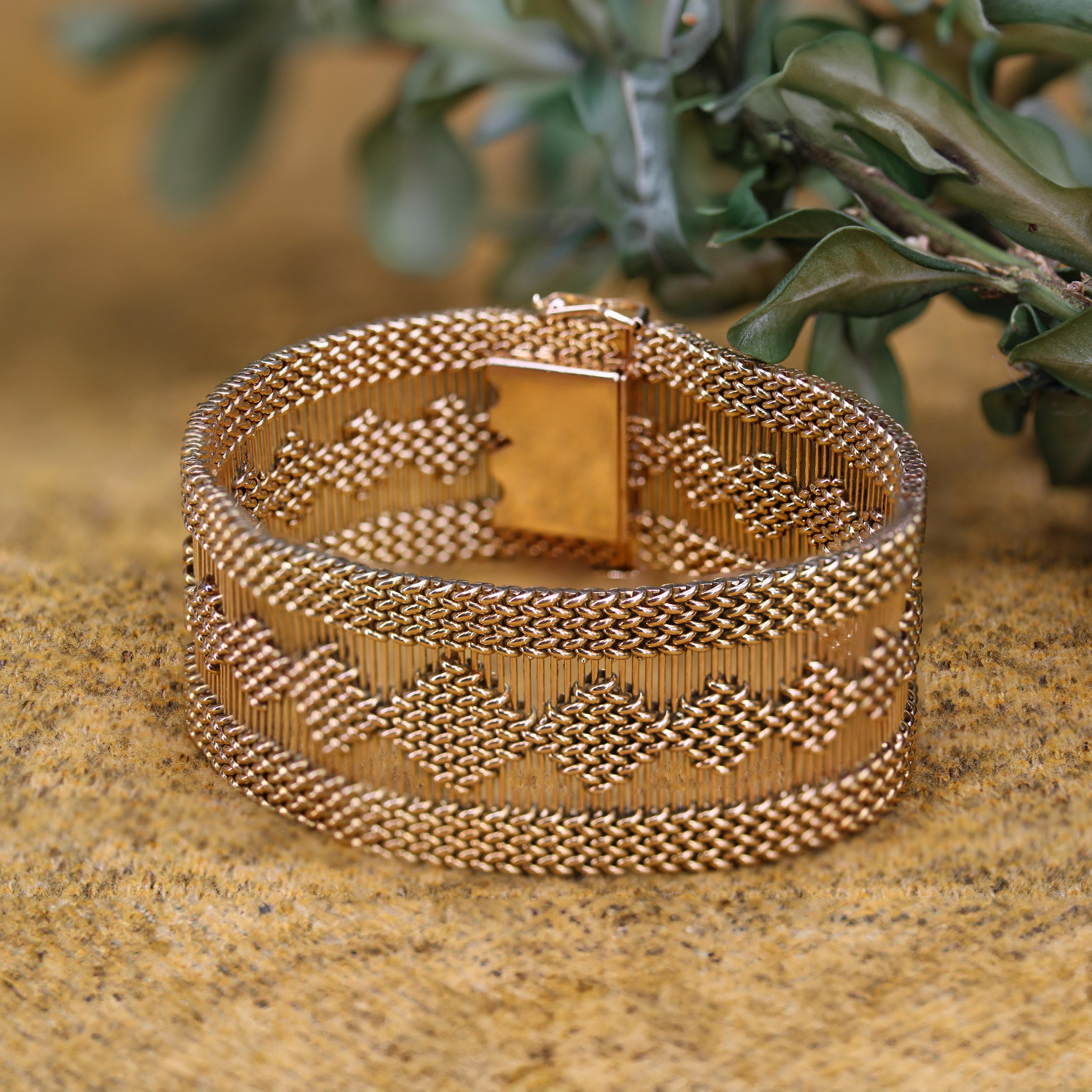 18kt yellow gold woven bracelet