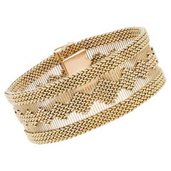 Bracciale retrò anni '60 in oro giallo 18 carati con intreccio