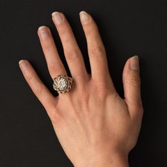 1960er Jahre Retro 2,06 Karat Diamant 18 Karat Gelb-Weigold Solitr-Ring