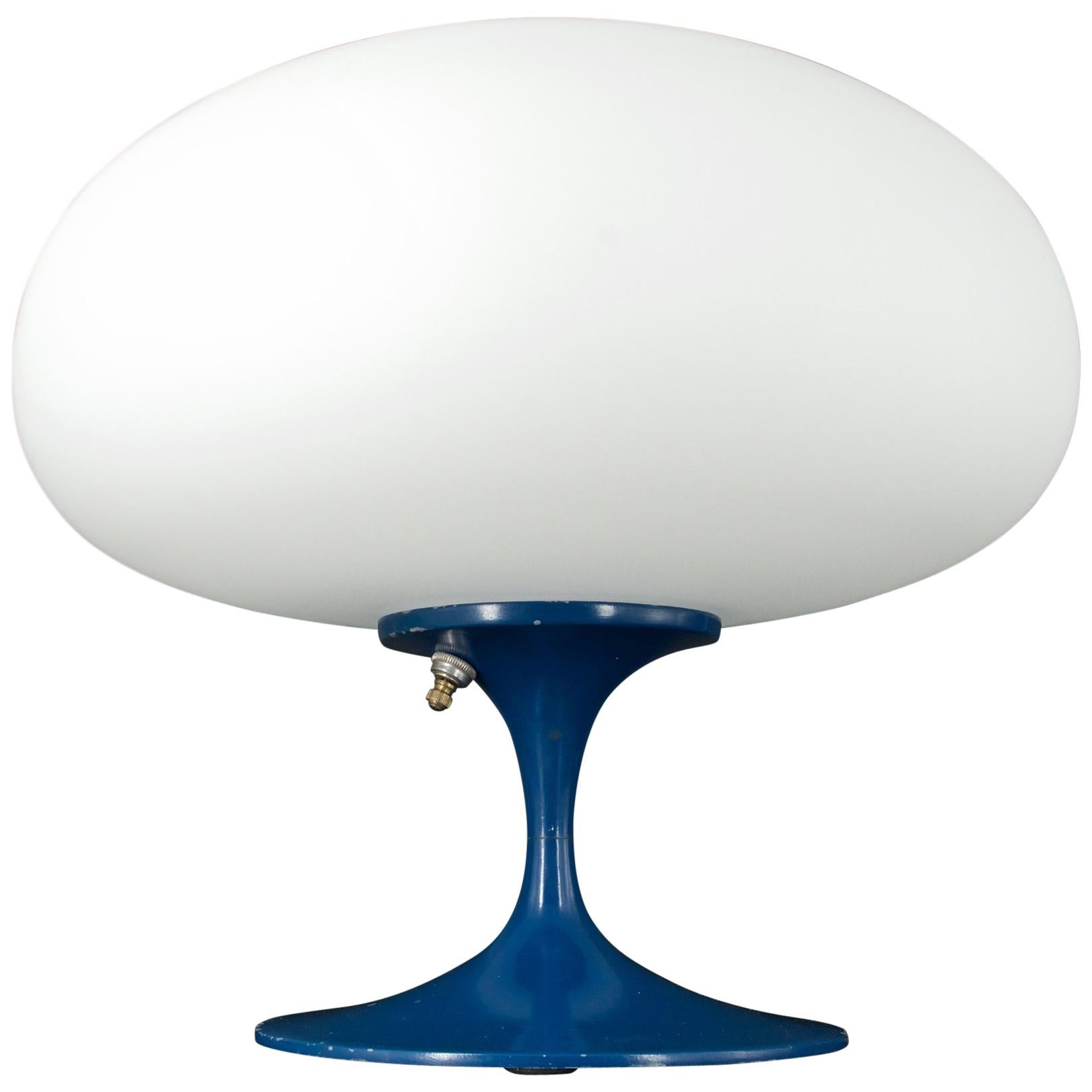 1960s Retro Modern Laurel Blue Mushroom Table Lamp Kids Room