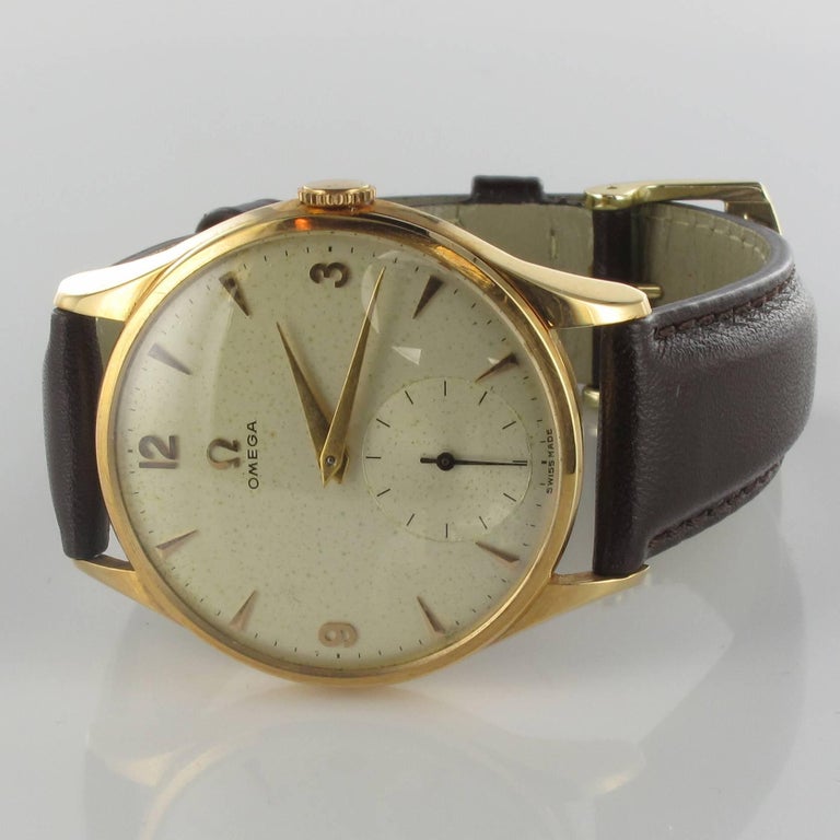 1960s Retro Omega 18 Karat Gold Men's Watch at 1stDibs omega 18 karat