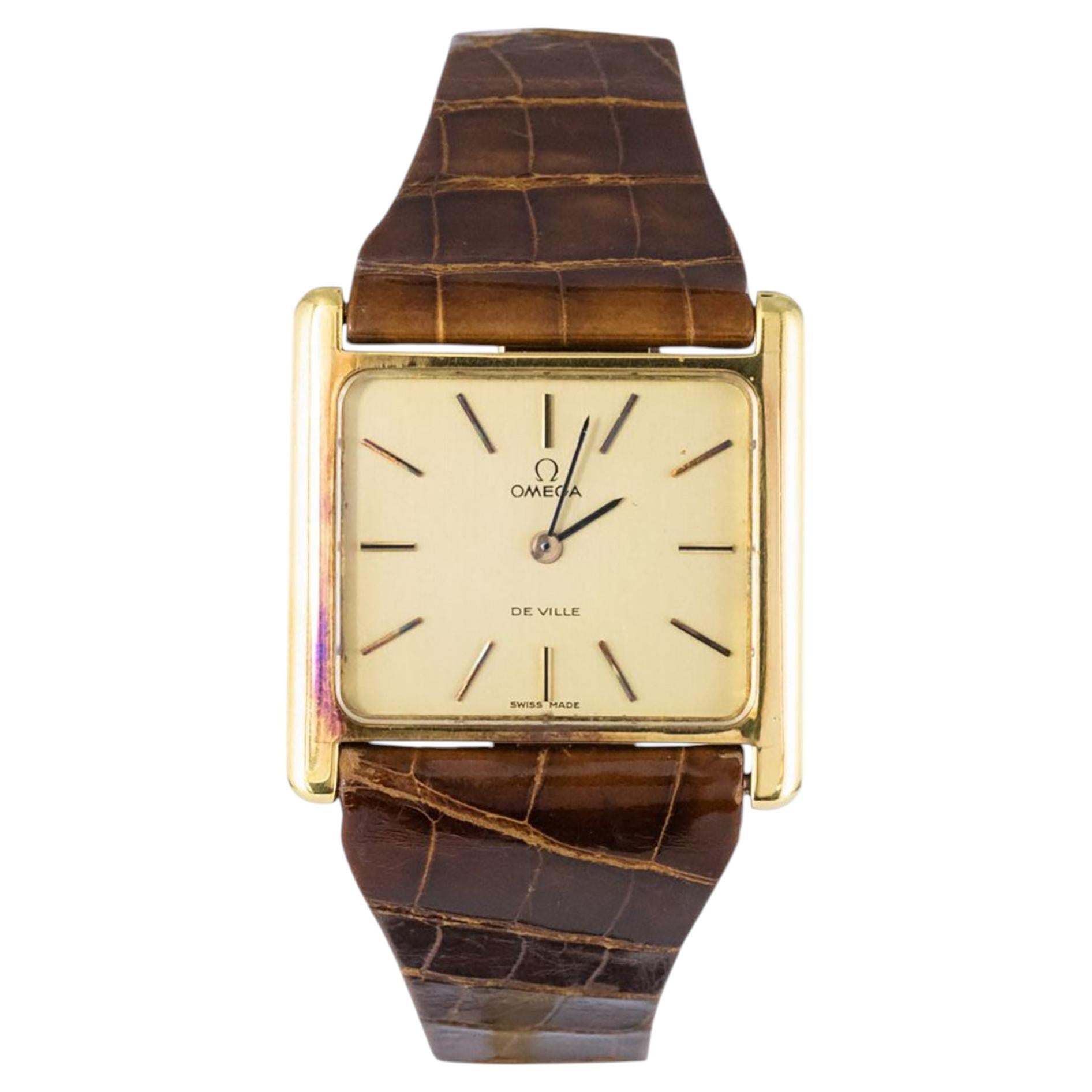 1960s Retro Omega De Ville 18 Karat Gold Men's Watch