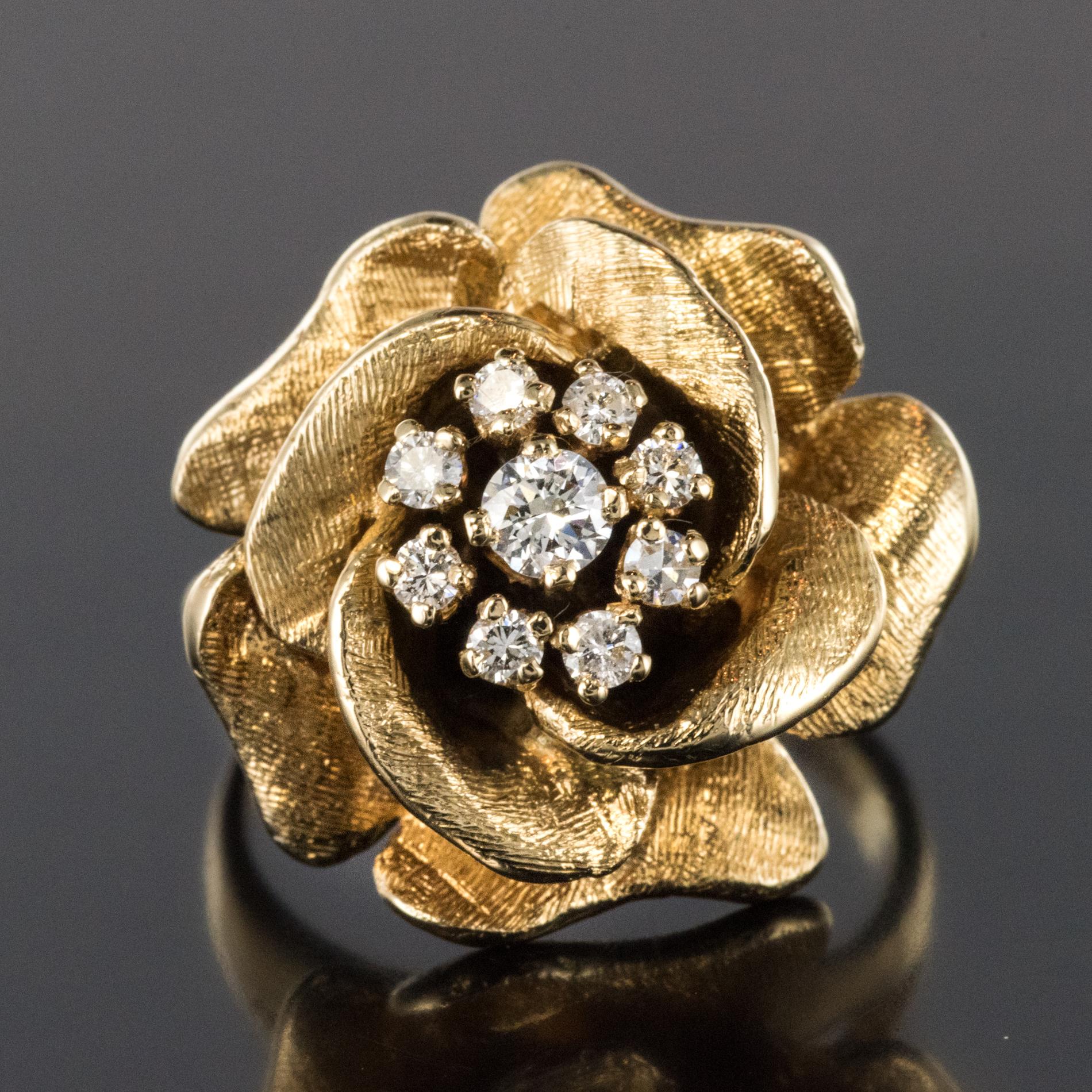 rose shape gold ring