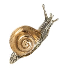 1960s Vintage Silver Vermeil Snail Brooch