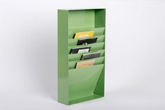1960s Retro Steel File Holder or Magazine Rack, Refinished in Mint Green