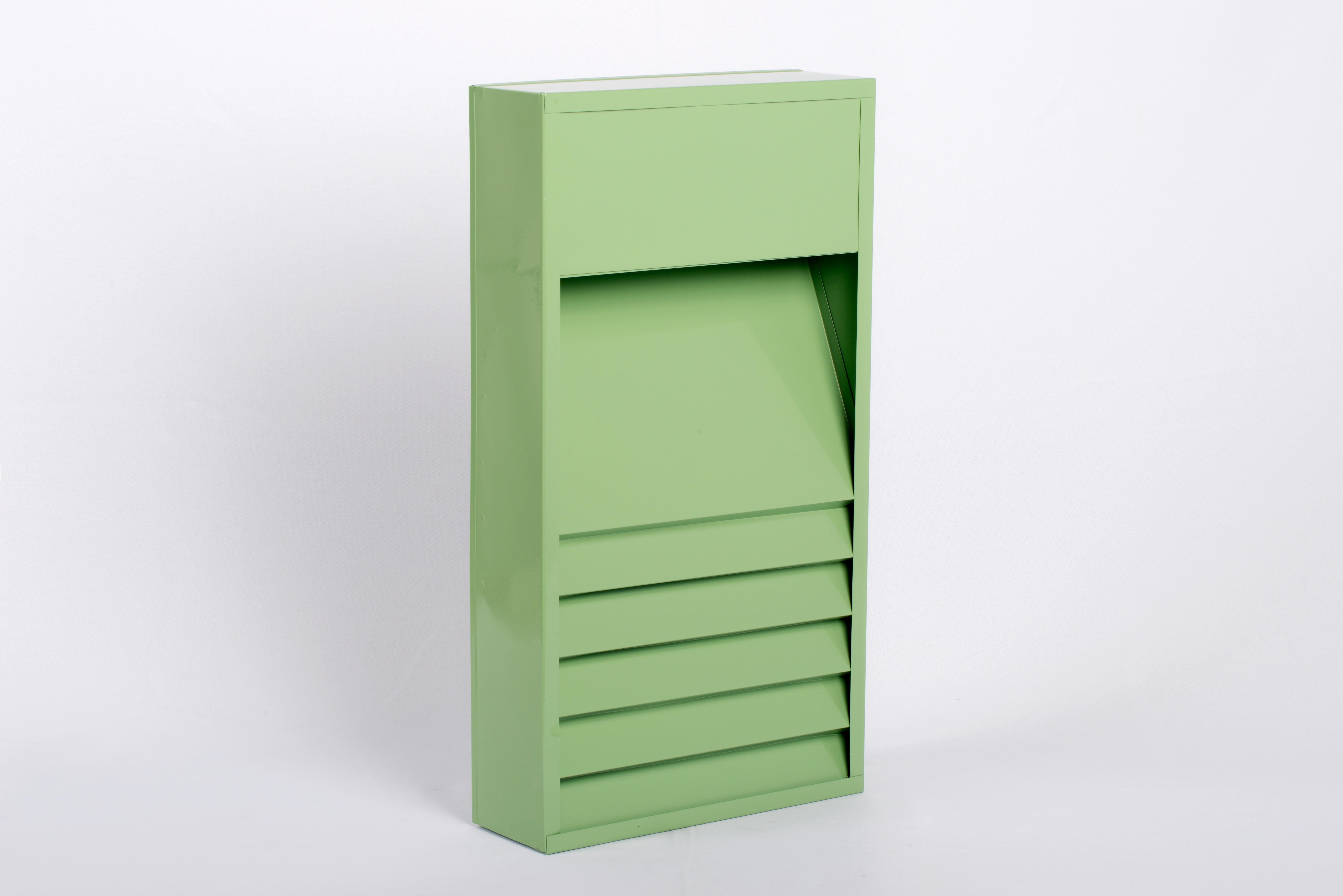 Mid-20th Century 1960s Retro Steel File Holder or Magazine Rack, Refinished in Mint Green