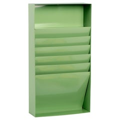 1960s Retro Steel File Holder or Magazine Rack, Refinished in Mint Green