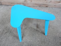 1960s Retro Vintage Danish Boomerang Side Table – Newly Painted in Blue