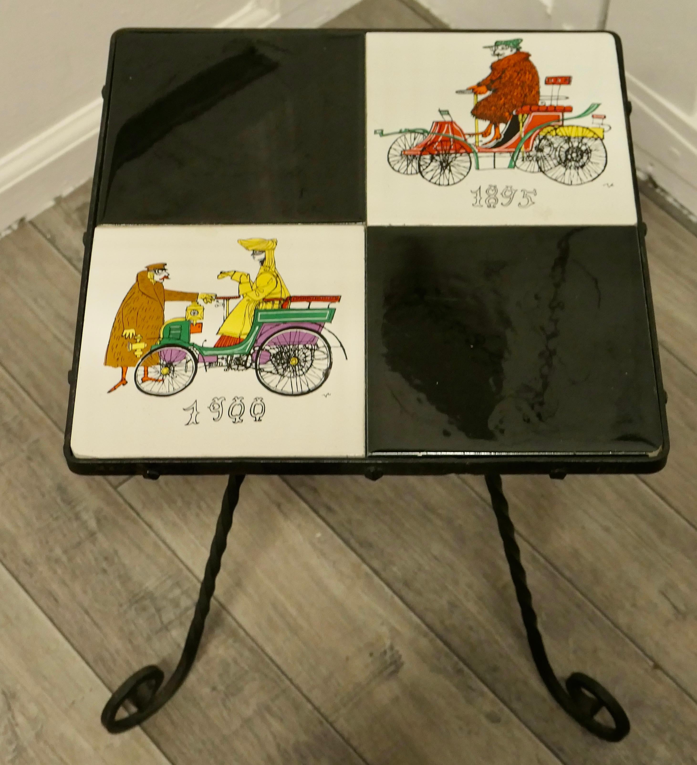 20th Century 1960s Retro, “Wacky Races” Tiled Occasional Table  For Sale