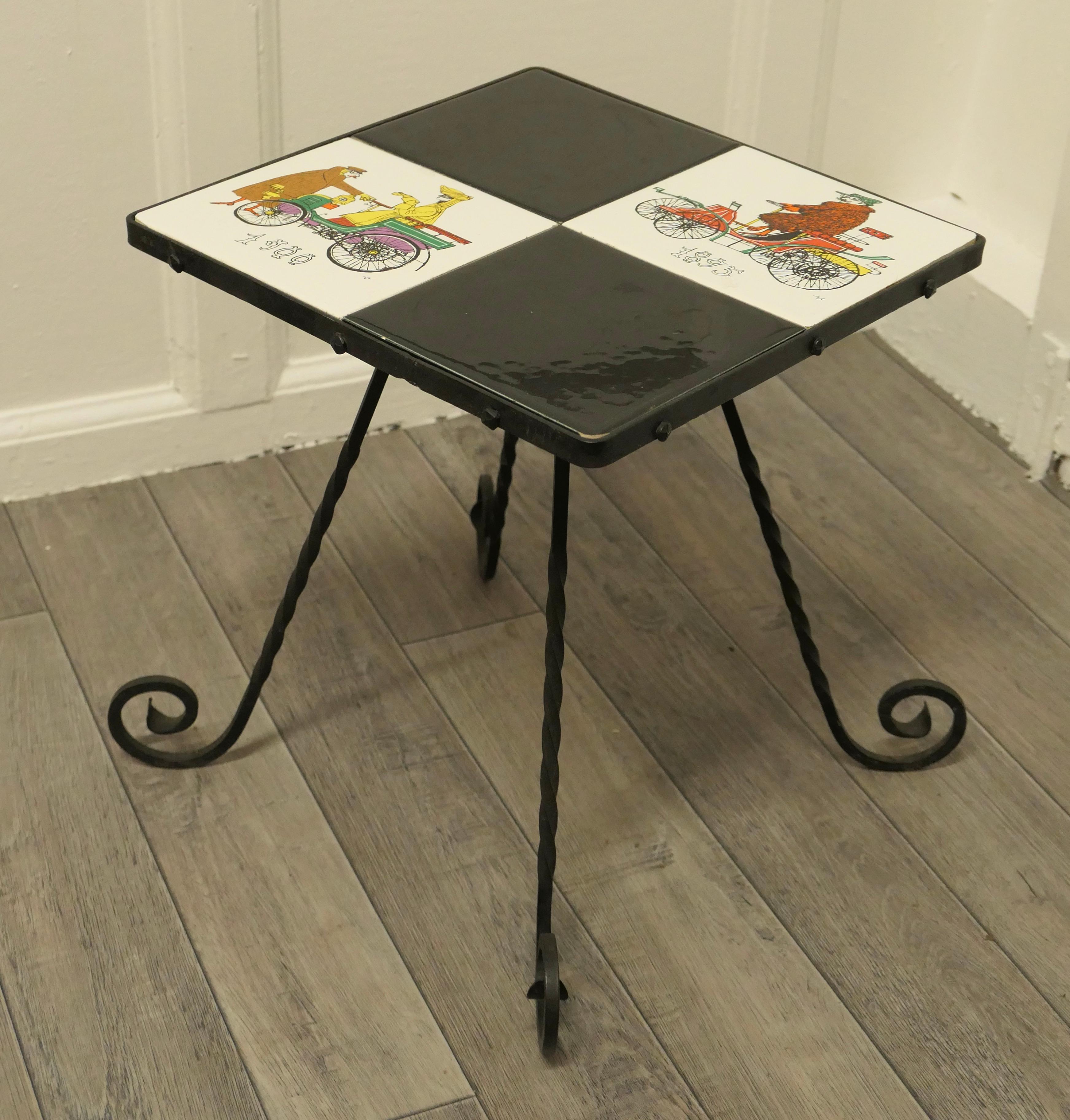 1960s Retro, “Wacky Races” Tiled Occasional Table  For Sale 2