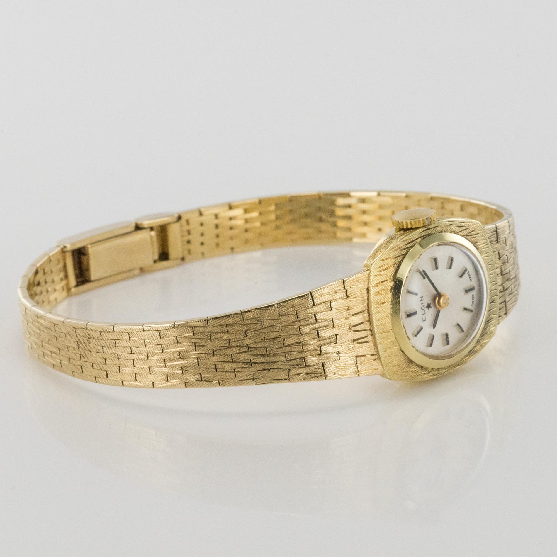 1960s Retro Yellow Gold Elgin Women's Watch 7