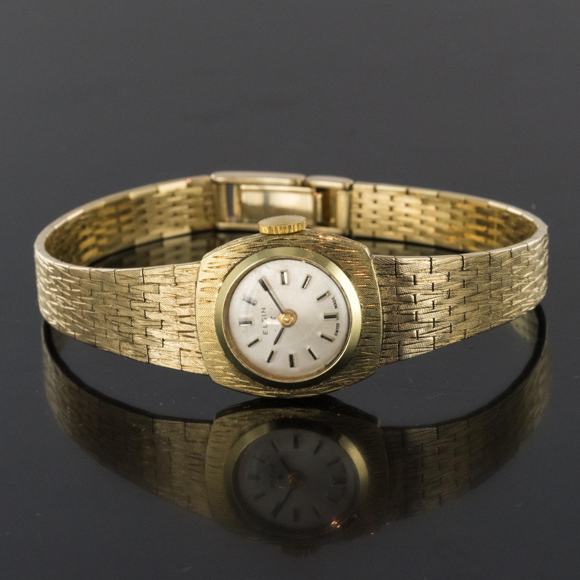 1960s Retro Yellow Gold Elgin Women's Watch 10