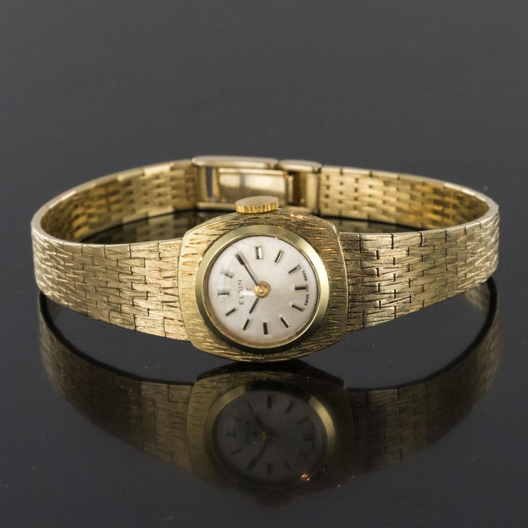 1960s Retro Yellow Gold Elgin Women's Watch at 1stDibs elgin watches