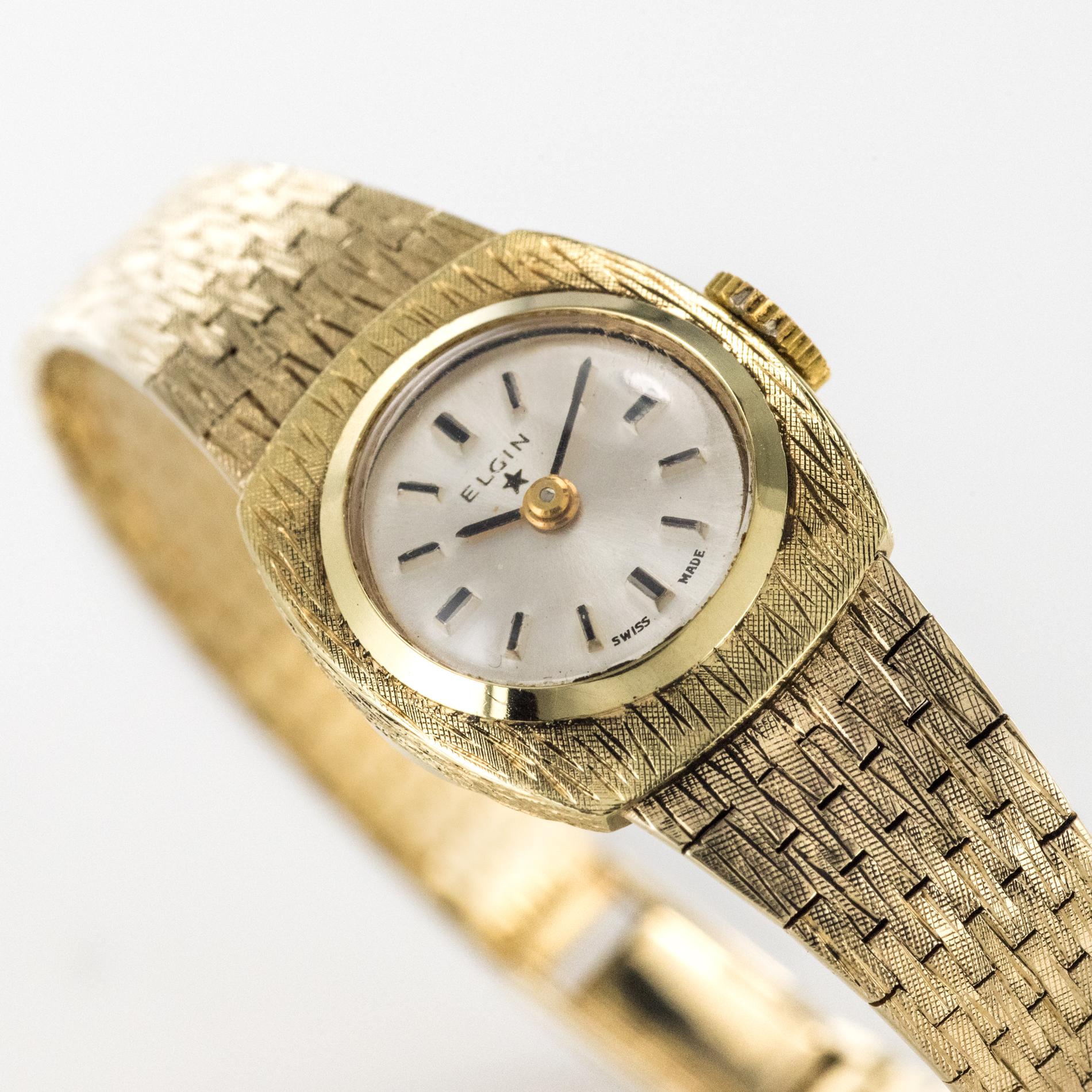 elgin gold watch women's