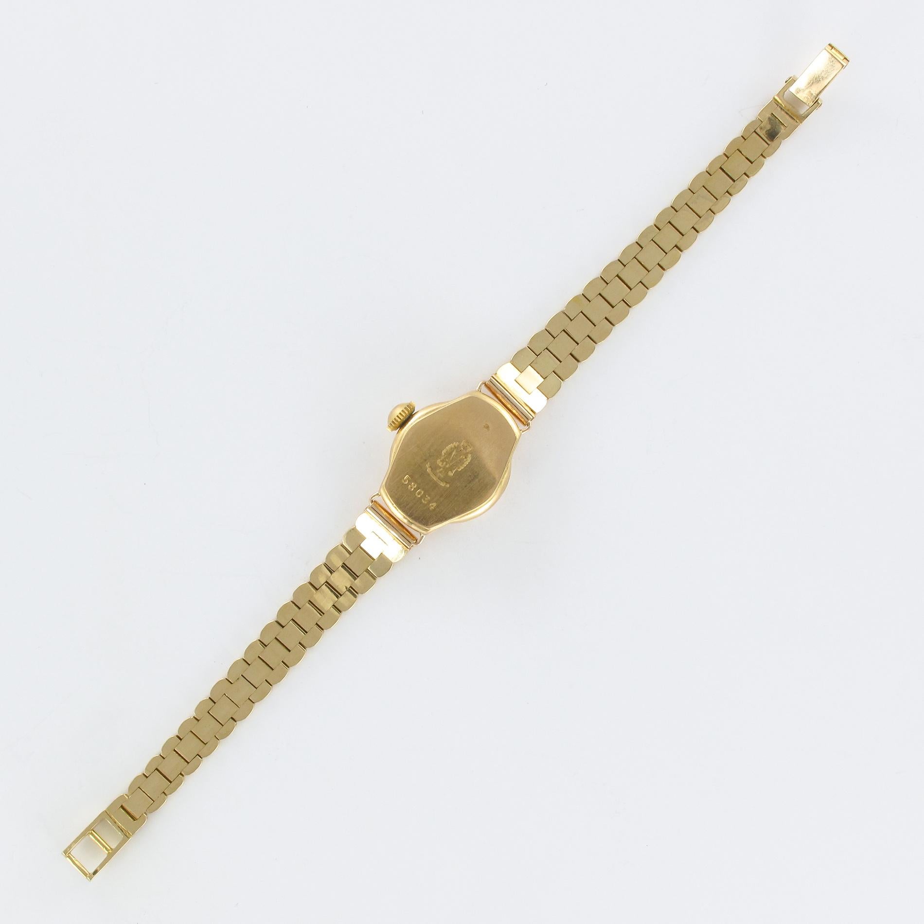 1960s Retro Yellow Gold Lip Ladies Wristwatch 10