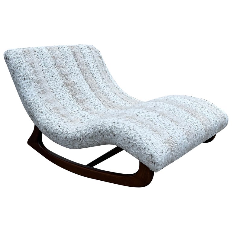 1960s Reupholstered Adrian Pearsall Rocking Wave Chaise Lounge For