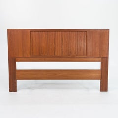 1960s Reversible Danish Teak and Cane Full Headboard by Arne Wahl Iversen
