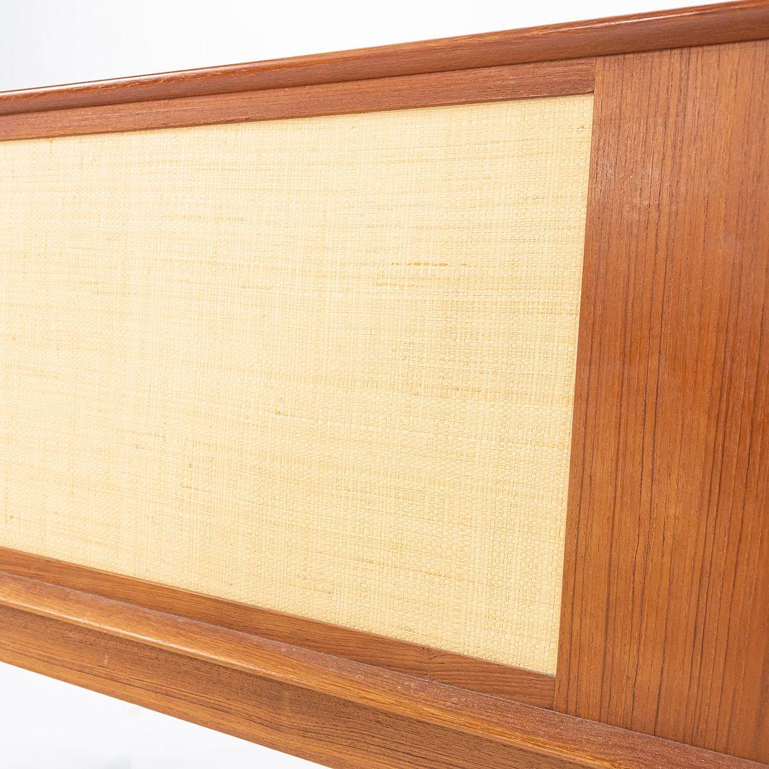 1960s Reversible Danish Teak and Cane Full Headboard by Arne Wahl Iversen For Sale 1