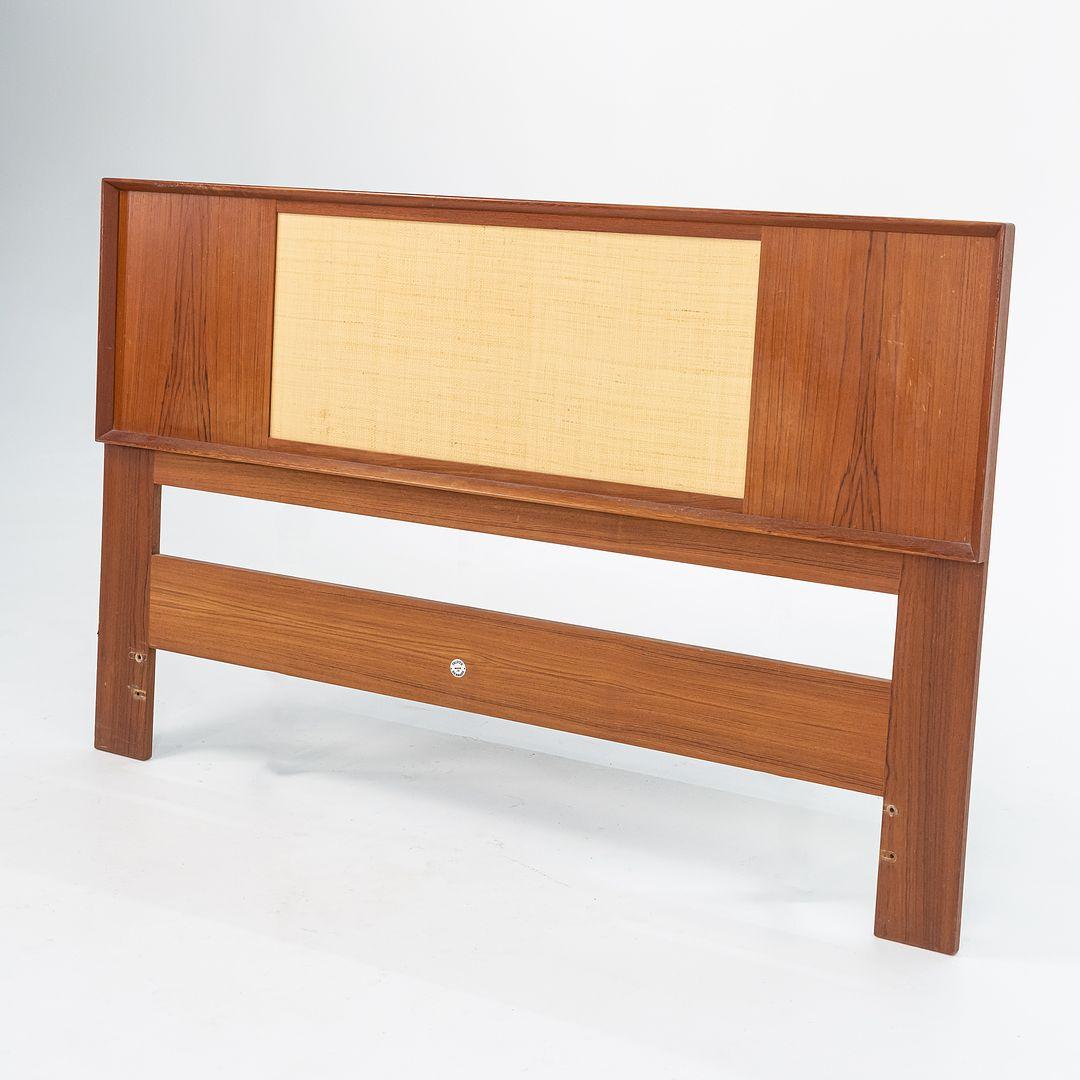 1960s Reversible Danish Teak and Cane Full Headboard by Arne Wahl Iversen For Sale 2