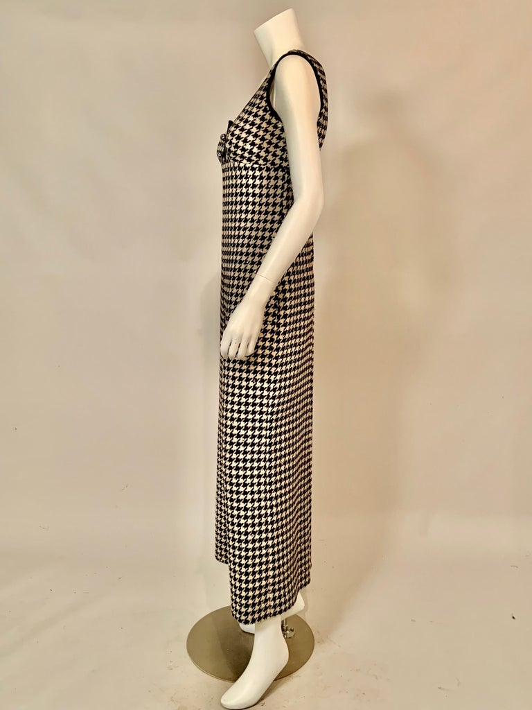 1960’s Rhinestone Studded Morton Myles Black and Cream Houndstooth Jumpsuit For Sale 7